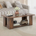 Grande table basse moderne en bois à 2 niveaux